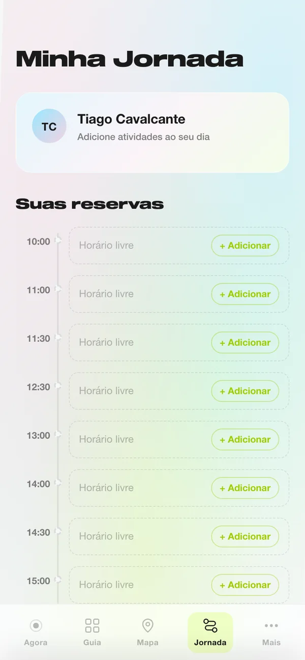 Tela Jornada do app do NOW Festival